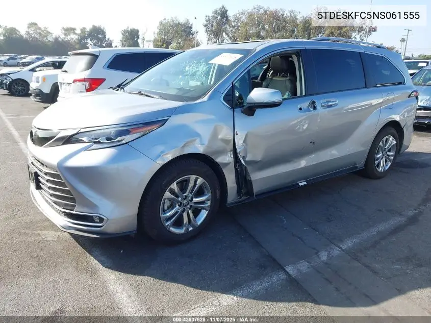 5TDESKFC5NS061555 2022 Toyota Sienna Platinum