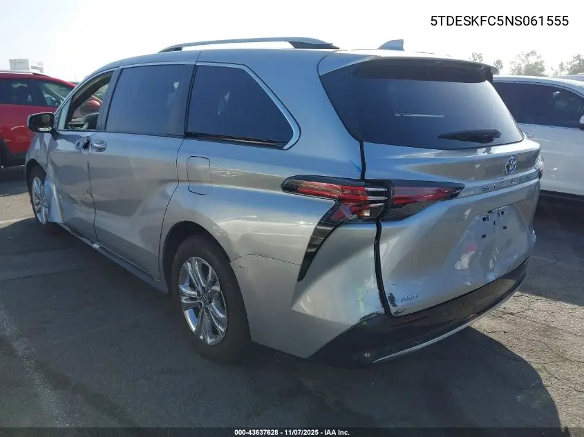 5TDESKFC5NS061555 2022 Toyota Sienna Platinum