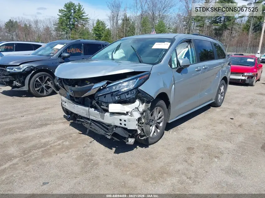 2022 Toyota Sienna Le VIN: 5TDKSKFC0NS067525 Lot: 44894459