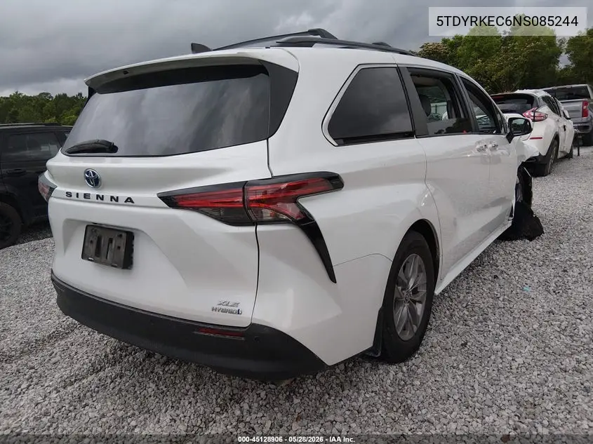 2022 Toyota Sienna Xle VIN: 5TDYRKEC6NS085244 Lot: 45128906
