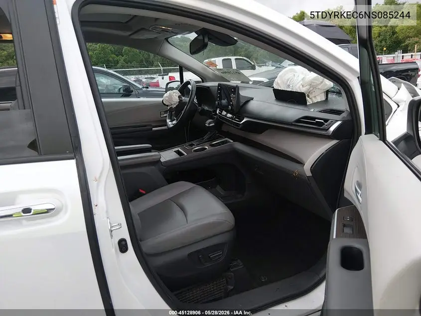 2022 Toyota Sienna Xle VIN: 5TDYRKEC6NS085244 Lot: 45128906