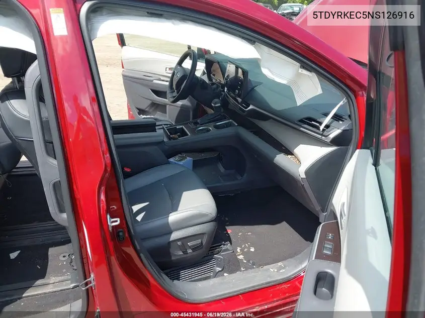 2022 Toyota Sienna Xle VIN: 5TDYRKEC5NS126916 Lot: 45431945