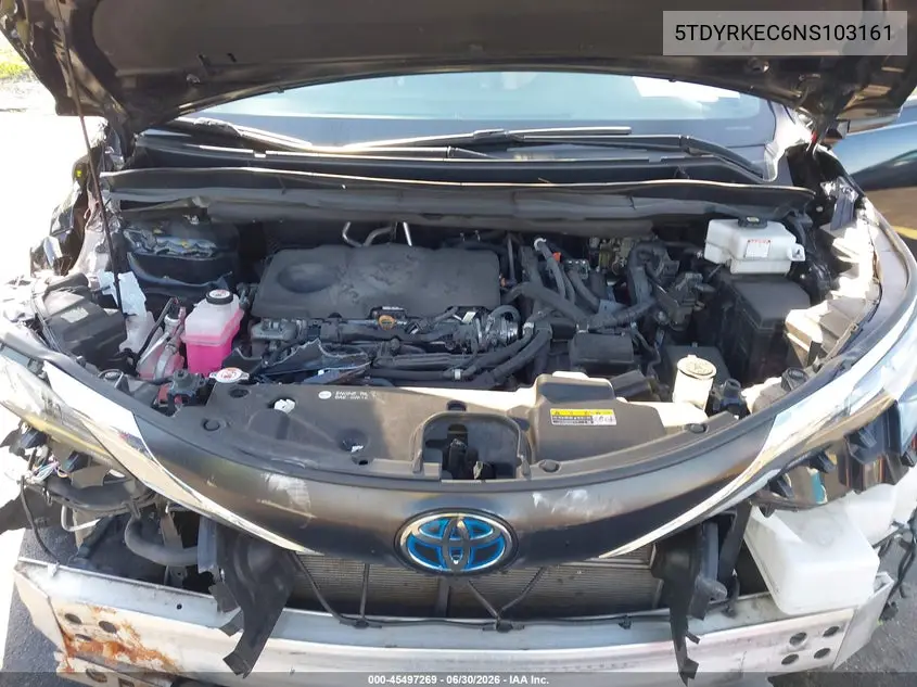 2022 Toyota Sienna Xle VIN: 5TDYRKEC6NS103161 Lot: 45497269