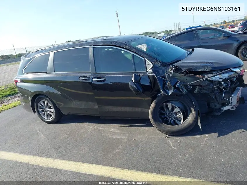 2022 Toyota Sienna Xle VIN: 5TDYRKEC6NS103161 Lot: 45497269