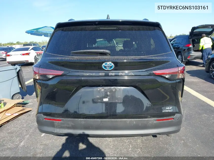 2022 Toyota Sienna Xle VIN: 5TDYRKEC6NS103161 Lot: 45497269