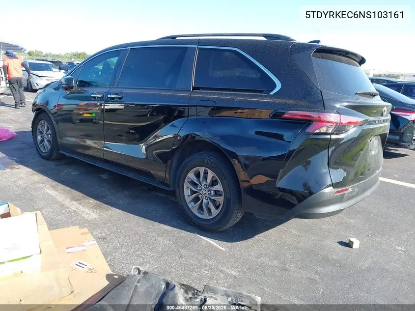 2022 Toyota Sienna Xle VIN: 5TDYRKEC6NS103161 Lot: 45497269