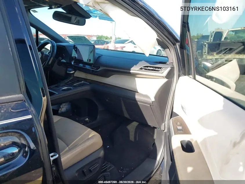 2022 Toyota Sienna Xle VIN: 5TDYRKEC6NS103161 Lot: 45497269