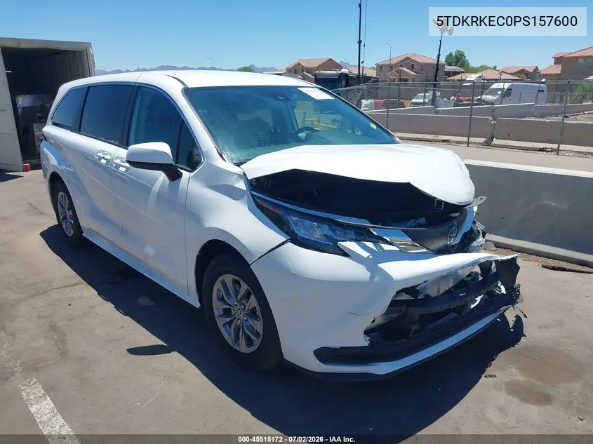 2023 Toyota Sienna Le VIN: 5TDKRKEC0PS157600 Lot: 45515172