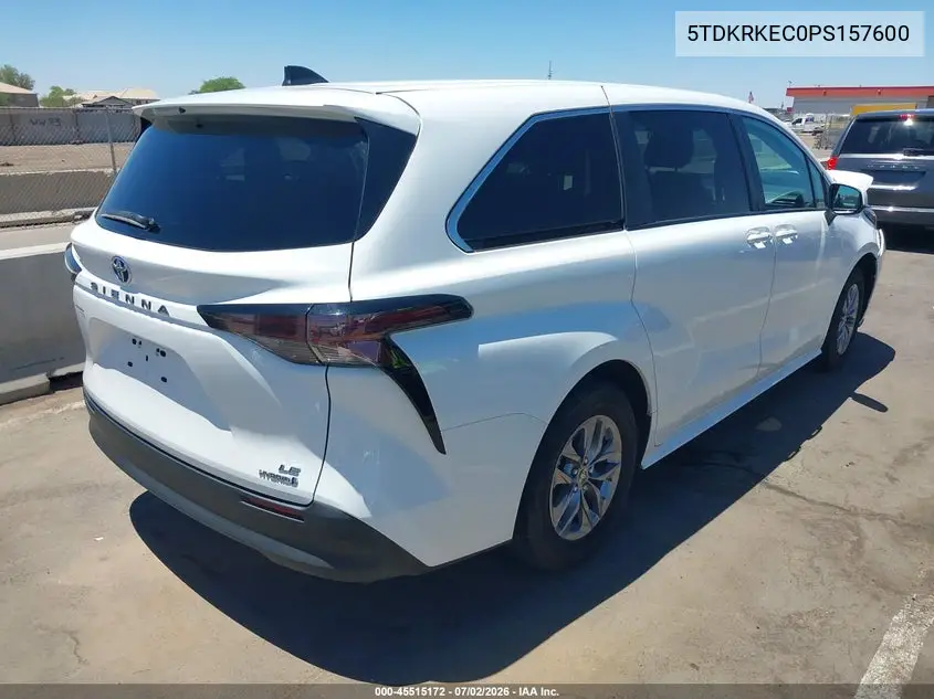 2023 Toyota Sienna Le VIN: 5TDKRKEC0PS157600 Lot: 45515172