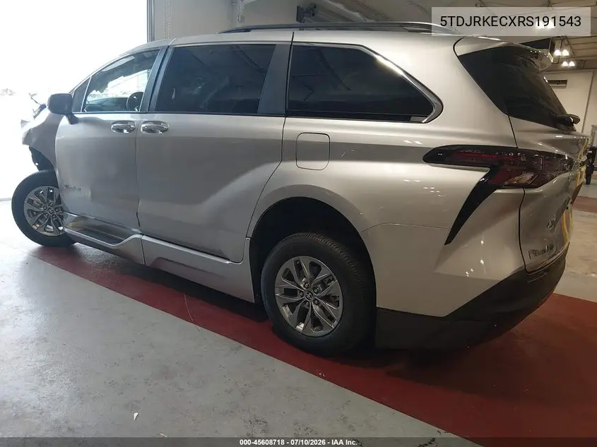 2024 Toyota Sienna Xle VIN: 5TDJRKECXRS191543 Lot: 45608718