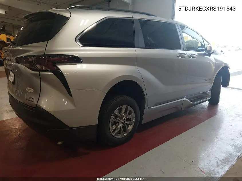 2024 Toyota Sienna Xle VIN: 5TDJRKECXRS191543 Lot: 45608718