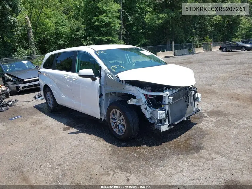 2024 Toyota Sienna Le VIN: 5TDKRKECXRS207261 Lot: 45614940