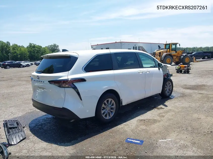 2024 Toyota Sienna Le VIN: 5TDKRKECXRS207261 Lot: 45614940