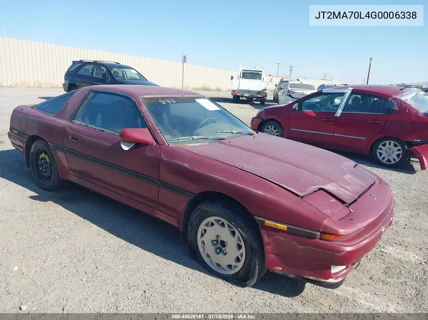 1986 Toyota Supra VIN: JT2MA70L4G0006338 Lot: 45626161