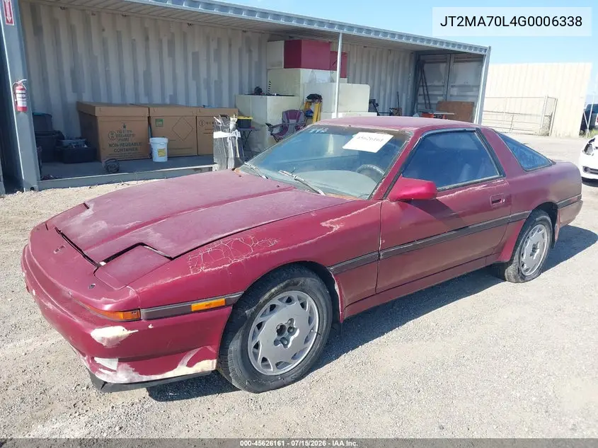 1986 Toyota Supra VIN: JT2MA70L4G0006338 Lot: 45626161