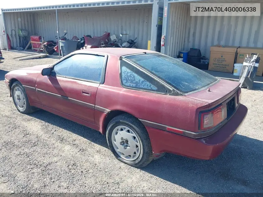 1986 Toyota Supra VIN: JT2MA70L4G0006338 Lot: 45626161