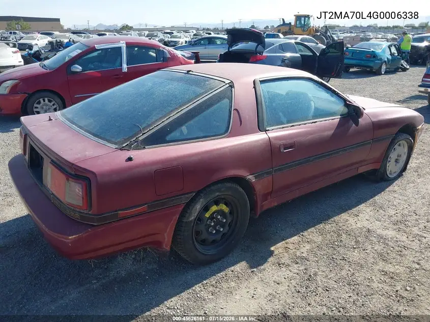 1986 Toyota Supra VIN: JT2MA70L4G0006338 Lot: 45626161