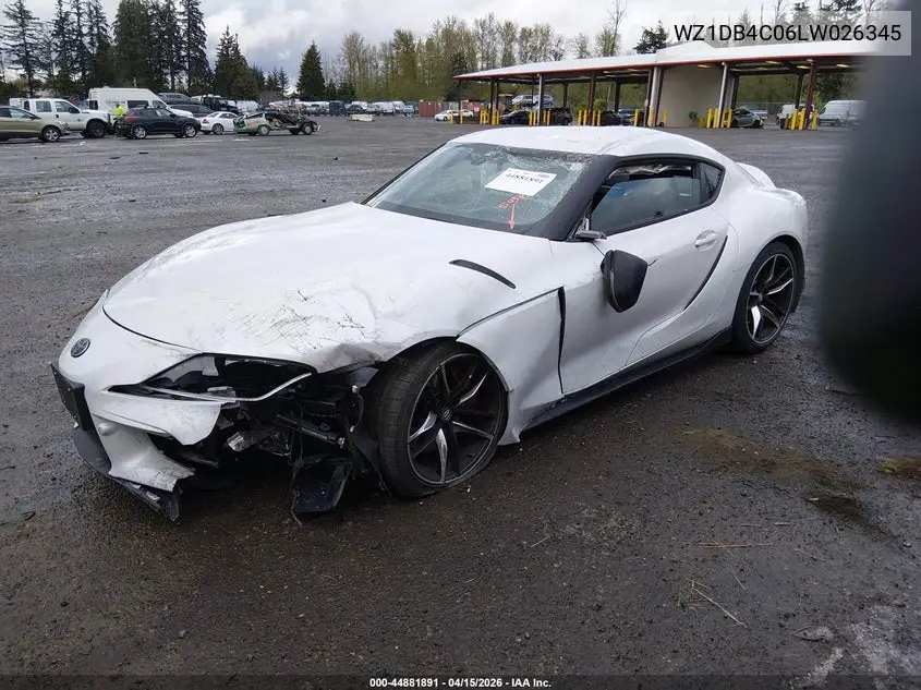 2020 Toyota Gr Supra 3.0 Premium VIN: WZ1DB4C06LW026345 Lot: 44881891