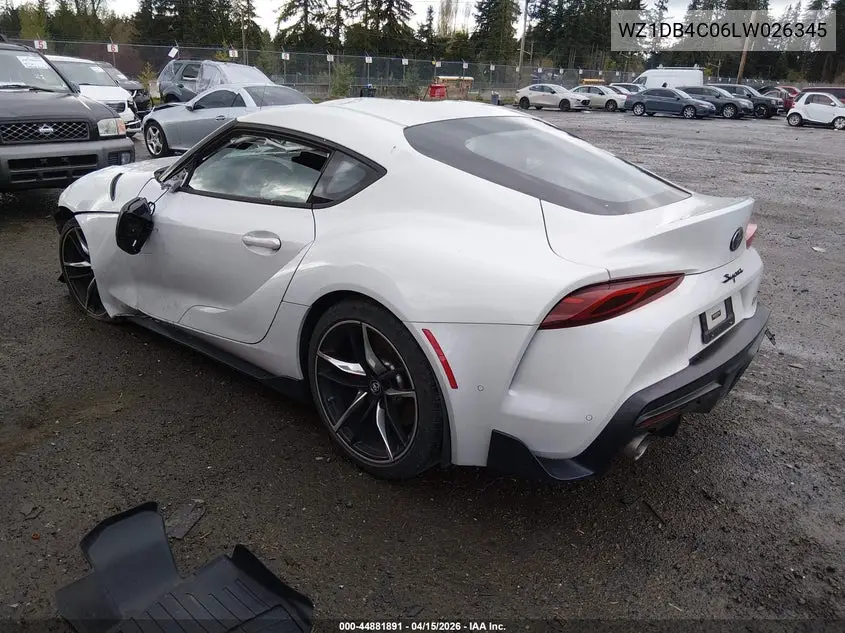 2020 Toyota Gr Supra 3.0 Premium VIN: WZ1DB4C06LW026345 Lot: 44881891
