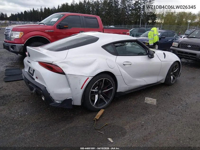 2020 Toyota Gr Supra 3.0 Premium VIN: WZ1DB4C06LW026345 Lot: 44881891