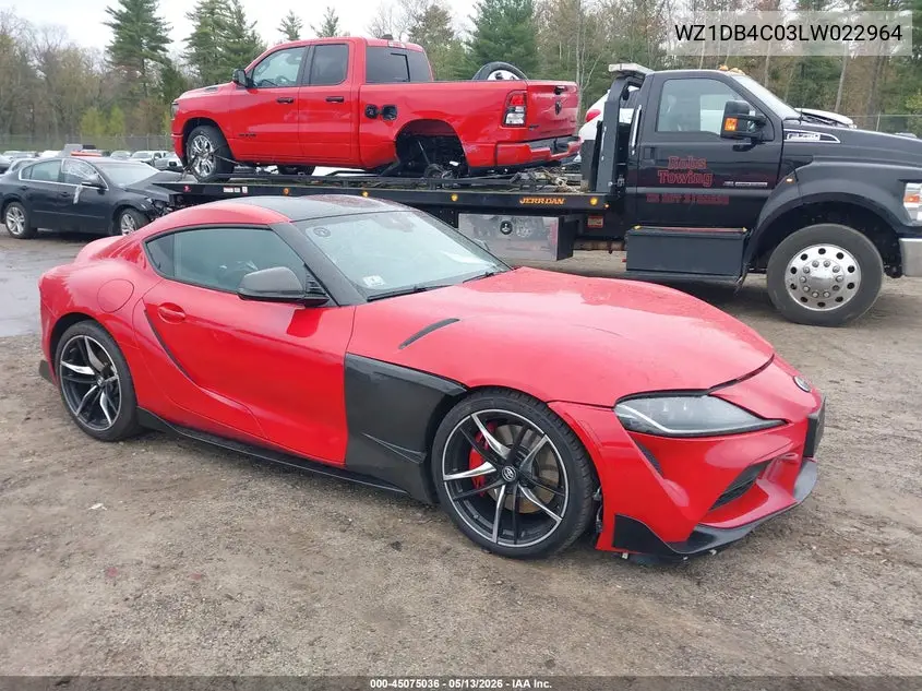 2020 Toyota Gr Supra 3.0 Premium VIN: WZ1DB4C03LW022964 Lot: 45075036