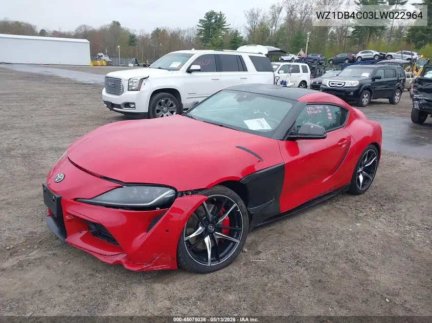 2020 Toyota Gr Supra 3.0 Premium VIN: WZ1DB4C03LW022964 Lot: 45075036
