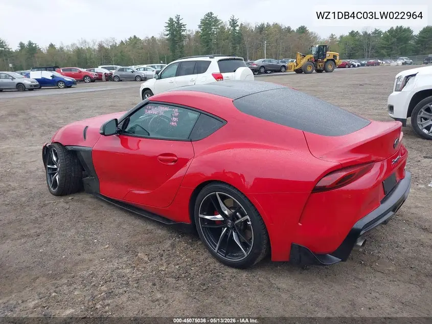 2020 Toyota Gr Supra 3.0 Premium VIN: WZ1DB4C03LW022964 Lot: 45075036
