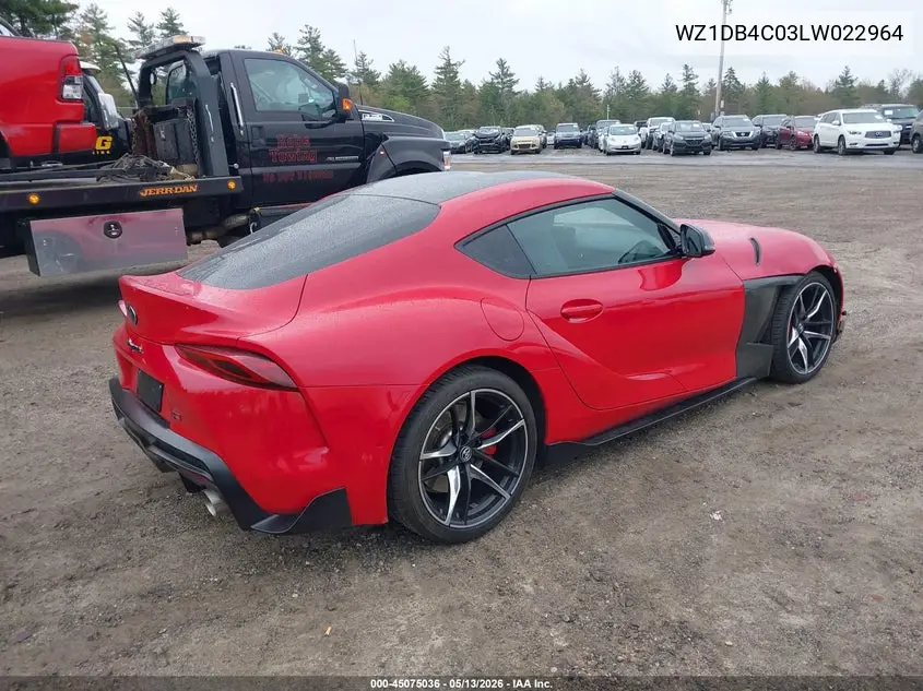 2020 Toyota Gr Supra 3.0 Premium VIN: WZ1DB4C03LW022964 Lot: 45075036