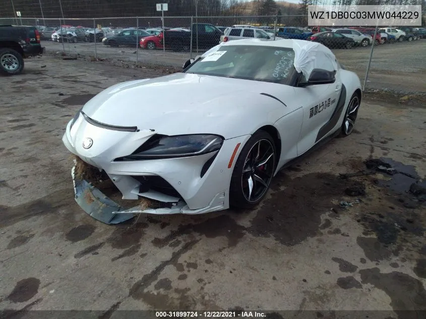 2021 Toyota Gr Supra 3.0/3.0 Premium VIN: WZ1DB0C03MW044229 Lot: 31899724