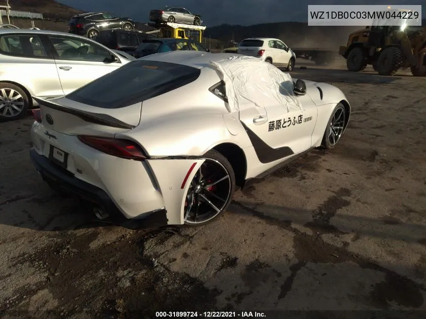 2021 Toyota Gr Supra 3.0/3.0 Premium VIN: WZ1DB0C03MW044229 Lot: 31899724