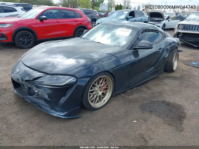 2021 Toyota Gr Supra 3.0 Premium VIN: WZ1DB0C06MW044743 Lot: 44911355