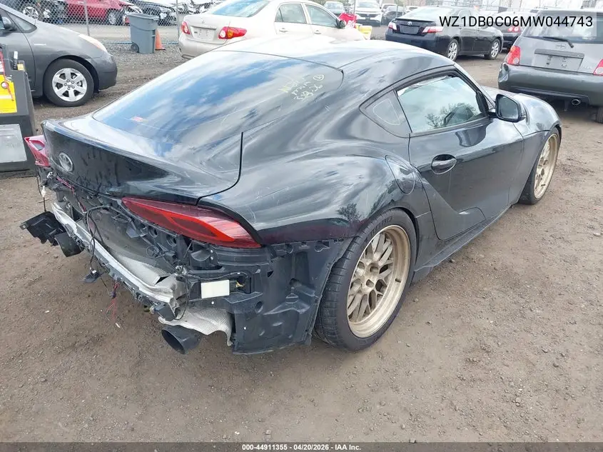 2021 Toyota Gr Supra 3.0 Premium VIN: WZ1DB0C06MW044743 Lot: 44911355