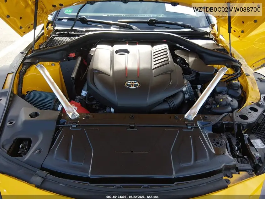 2021 Toyota Gr Supra 3.0 Premium VIN: WZ1DB0C02MW038700 Lot: 45194396