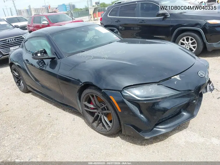 2021 Toyota Gr Supra 3.0 Premium VIN: WZ1DB0C04MW040335 Lot: 45205325