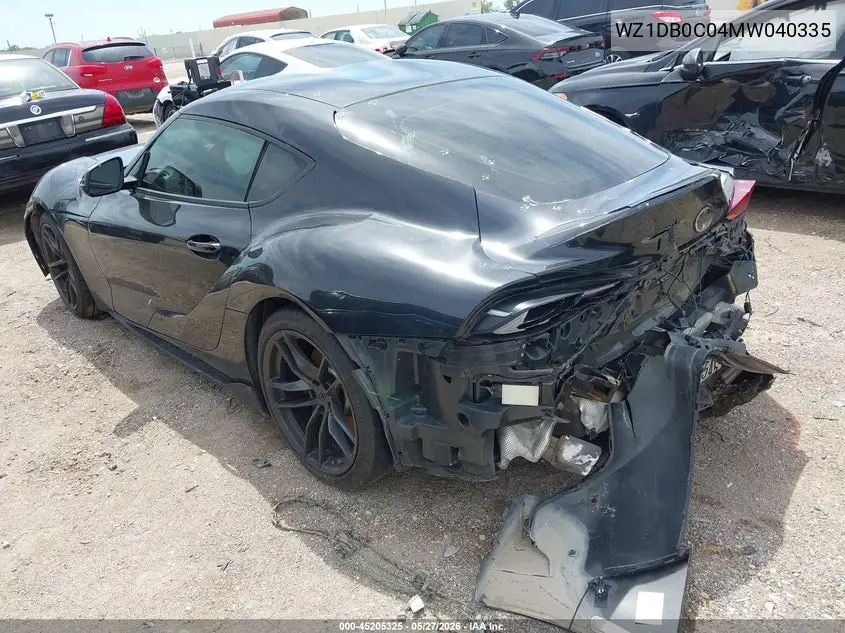 2021 Toyota Gr Supra 3.0 Premium VIN: WZ1DB0C04MW040335 Lot: 45205325