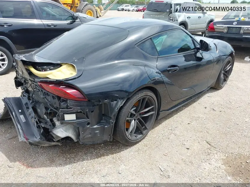 2021 Toyota Gr Supra 3.0 Premium VIN: WZ1DB0C04MW040335 Lot: 45205325