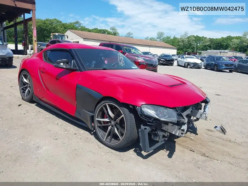 2021 Toyota Gr Supra 3.0 Premium VIN: WZ1DB0C08MW042475 Lot: 45236948