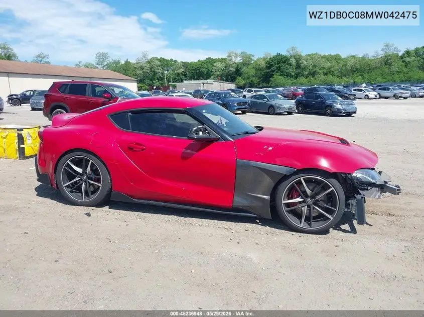 2021 Toyota Gr Supra 3.0 Premium VIN: WZ1DB0C08MW042475 Lot: 45236948
