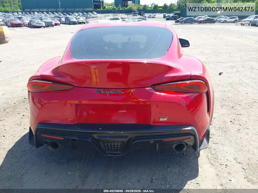2021 Toyota Gr Supra 3.0 Premium VIN: WZ1DB0C08MW042475 Lot: 45236948
