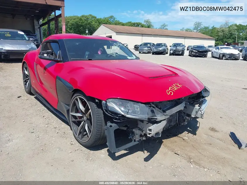 2021 Toyota Gr Supra 3.0 Premium VIN: WZ1DB0C08MW042475 Lot: 45236948