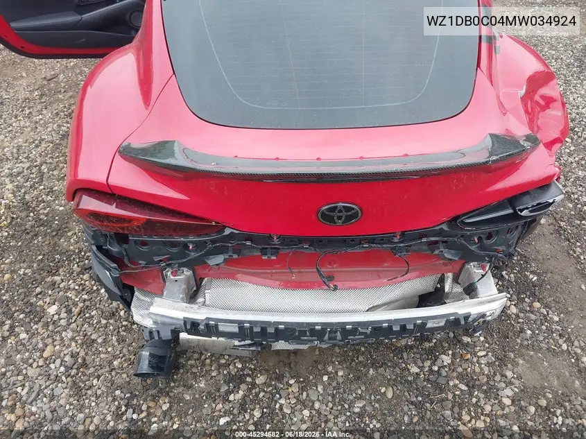 2021 Toyota Gr Supra 3.0 Premium VIN: WZ1DB0C04MW034924 Lot: 45294682