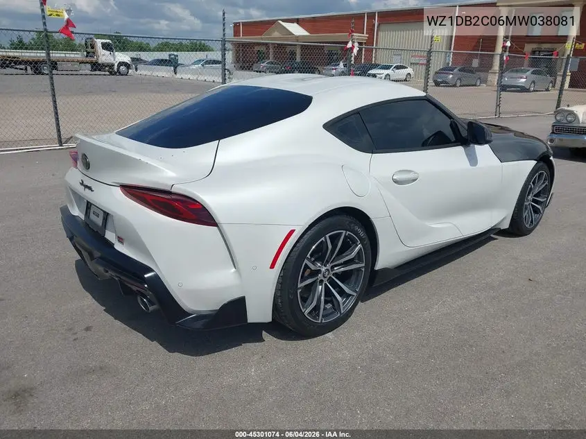 2021 Toyota Gr Supra 2.0 VIN: WZ1DB2C06MW038081 Lot: 45301074