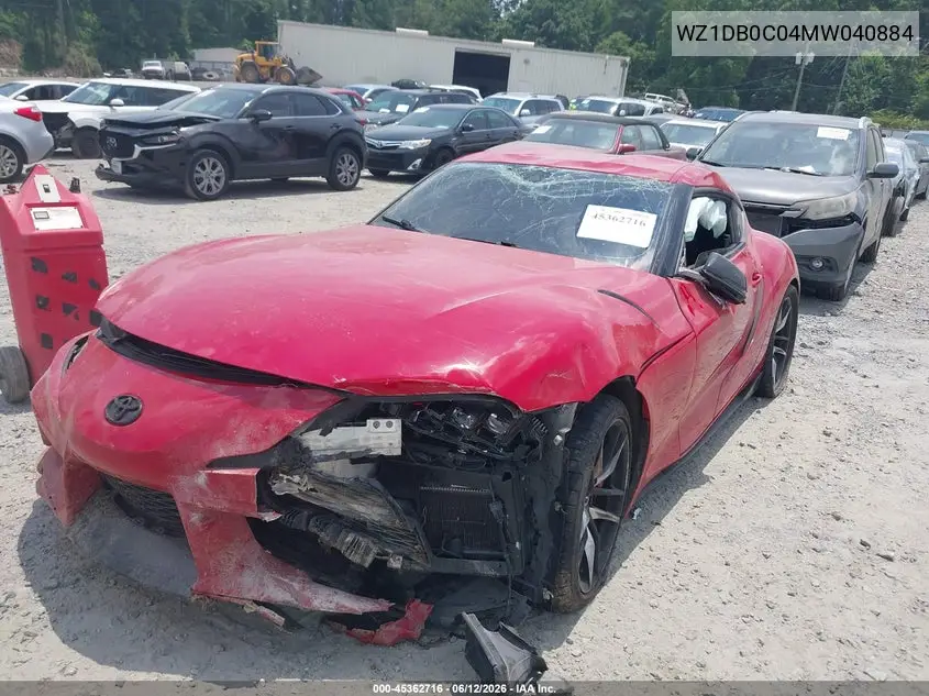 2021 Toyota Gr Supra 3.0 Premium VIN: WZ1DB0C04MW040884 Lot: 45362716