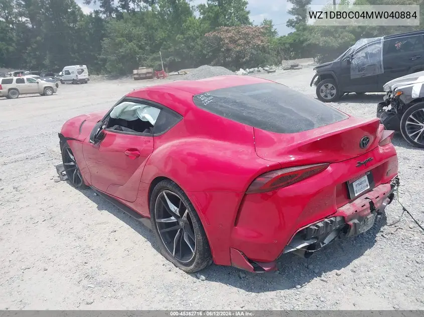 2021 Toyota Gr Supra 3.0 Premium VIN: WZ1DB0C04MW040884 Lot: 45362716