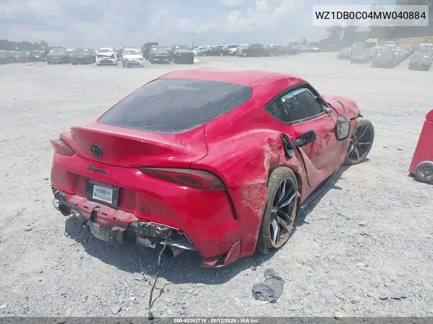 2021 Toyota Gr Supra 3.0 Premium VIN: WZ1DB0C04MW040884 Lot: 45362716