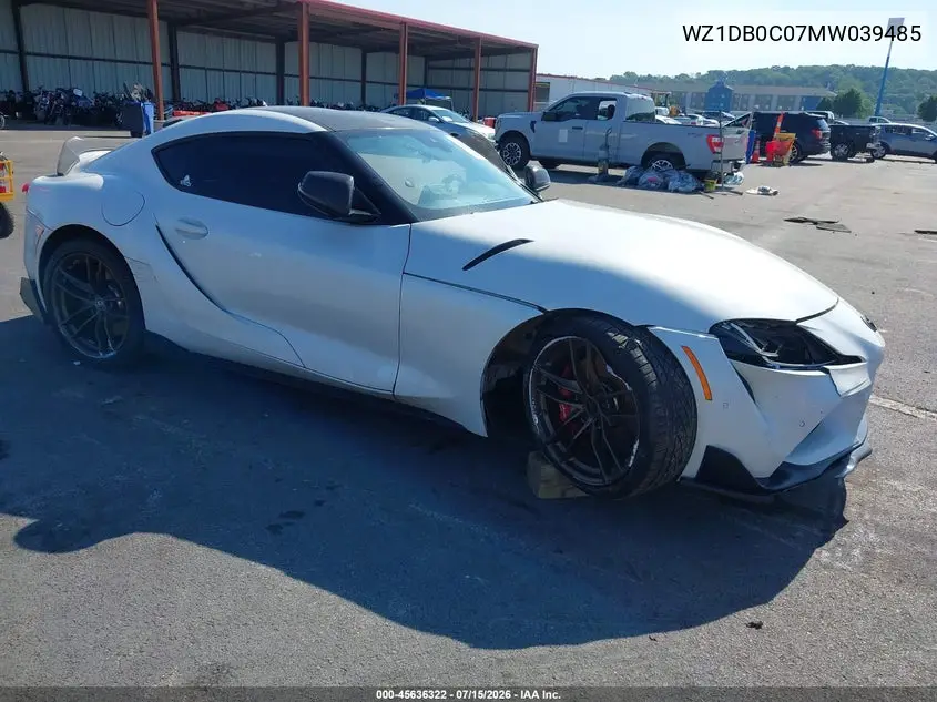 2021 Toyota Gr Supra 3.0 Premium VIN: WZ1DB0C07MW039485 Lot: 45636322