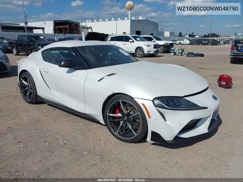 2022 Toyota Gr Supra 3.0 Premium VIN: WZ1DB0C00NW048790 Lot: 45107551