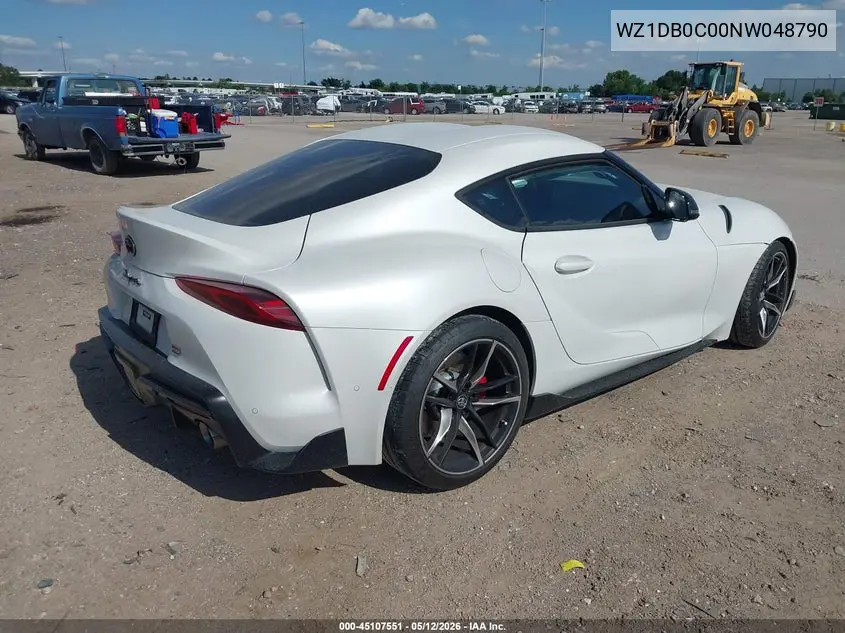 2022 Toyota Gr Supra 3.0 Premium VIN: WZ1DB0C00NW048790 Lot: 45107551