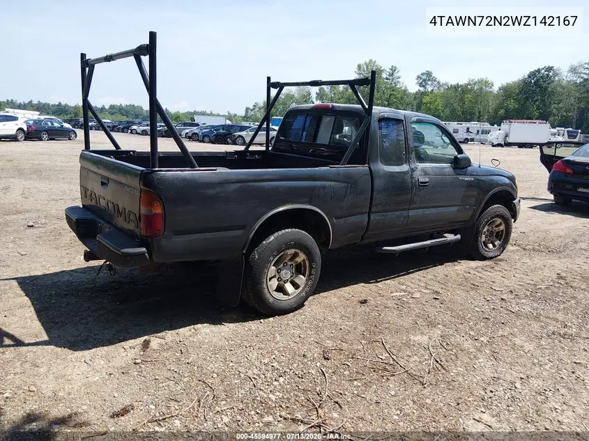1998 Toyota Tacoma Base V6 VIN: 4TAWN72N2WZ142167 Lot: 45594977