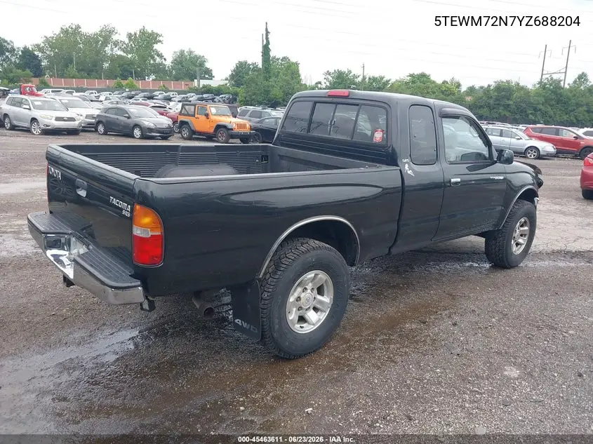 2000 Toyota Tacoma VIN: 5TEWM72N7YZ688204 Lot: 45463611